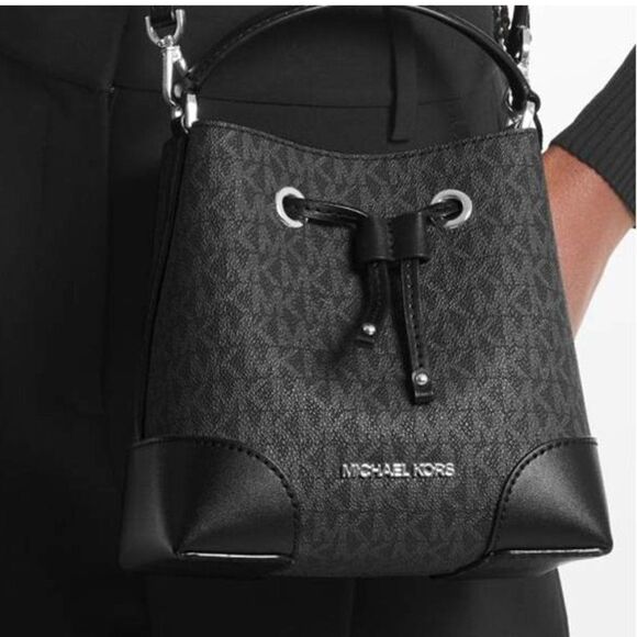 MICHAEL MICHAEL KORS Mercer Logo-Print Canvaz Bucket Bag $398 - Picture 6 of 7